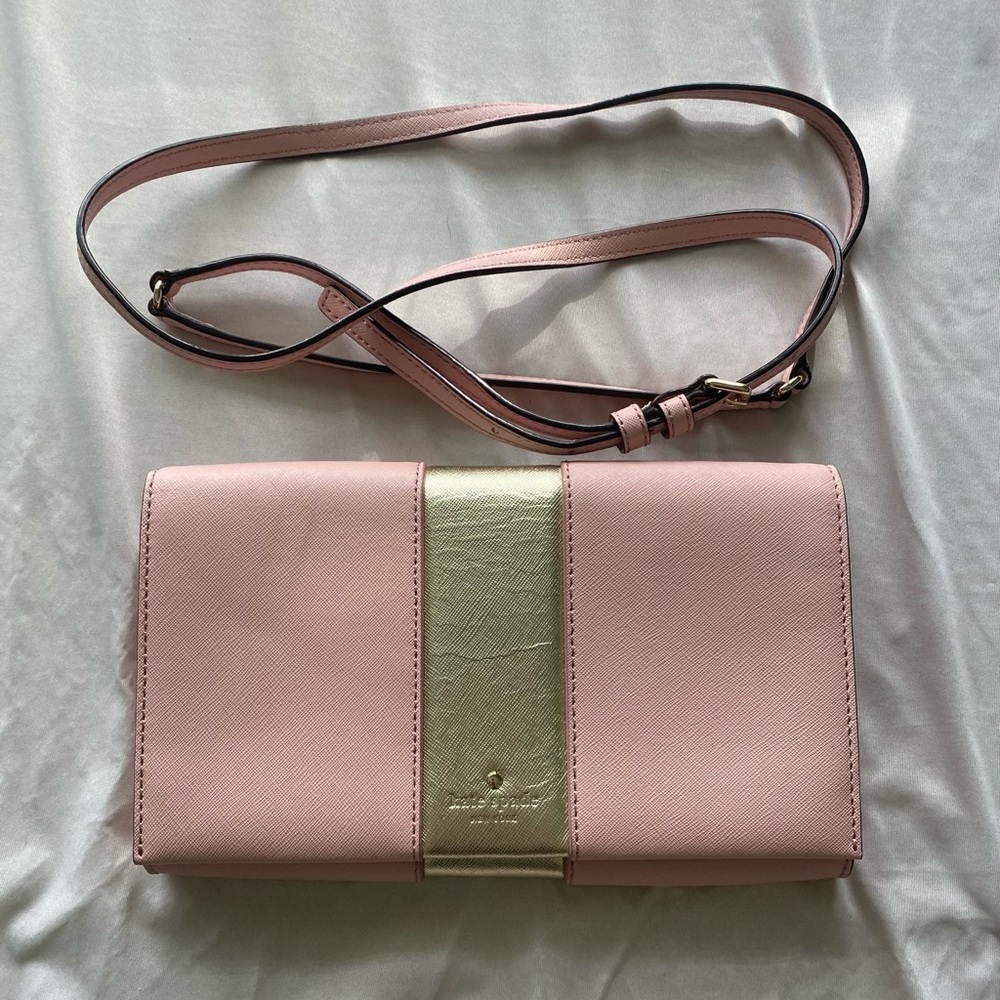Kate Spade Pink and Gold Crossbody Clutch - Picture 3 of 7